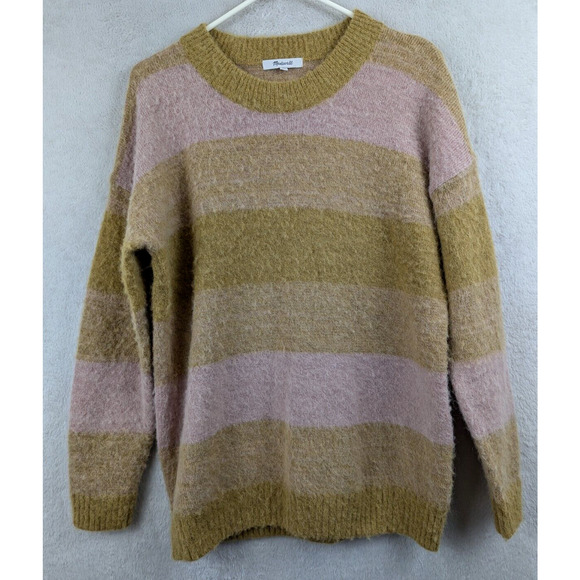 Madewell sz XS Otis Sweater Space Dye Striped Alpaca Blend colorful ls 1891 - Picture 1 of 4